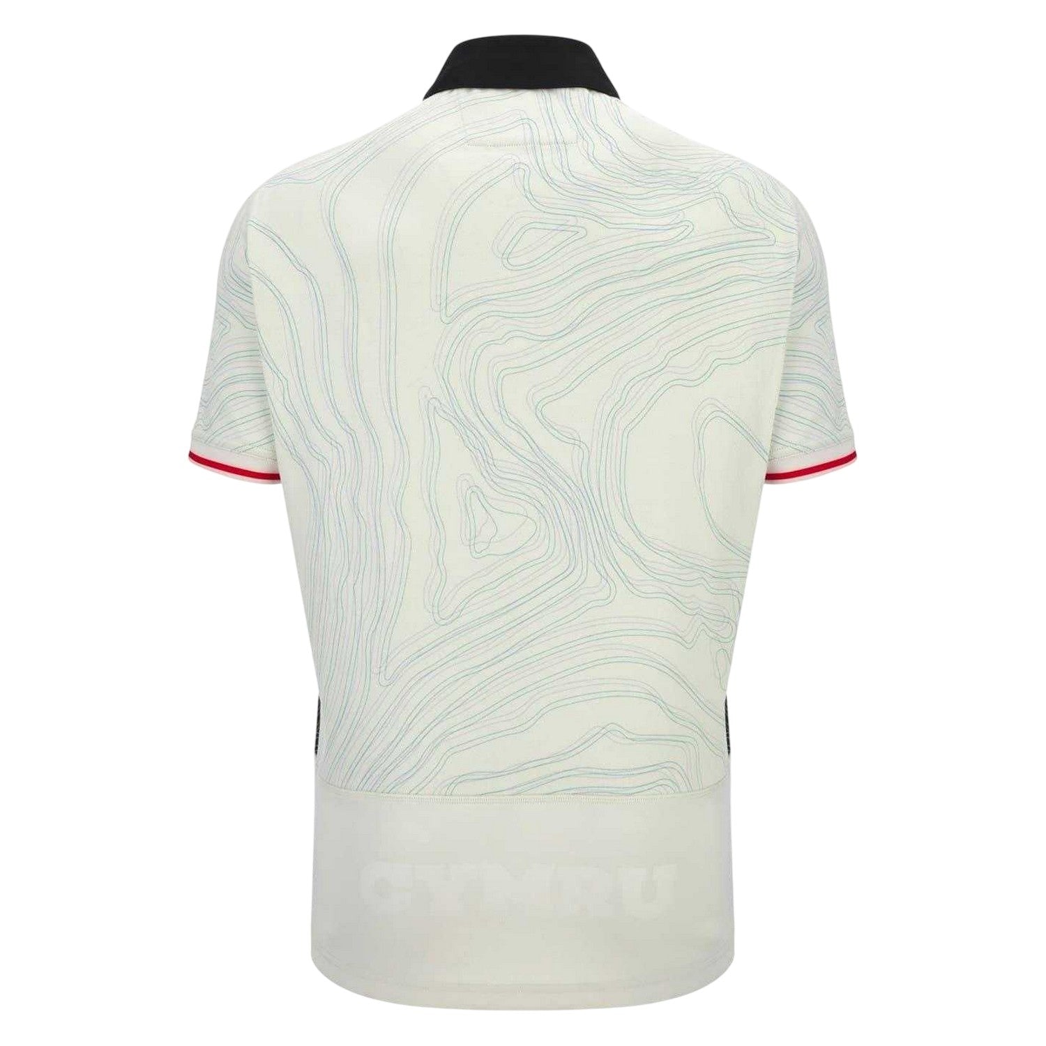 White-Black-Red - Back - Wales RU Mens Macron Rugby Shirt