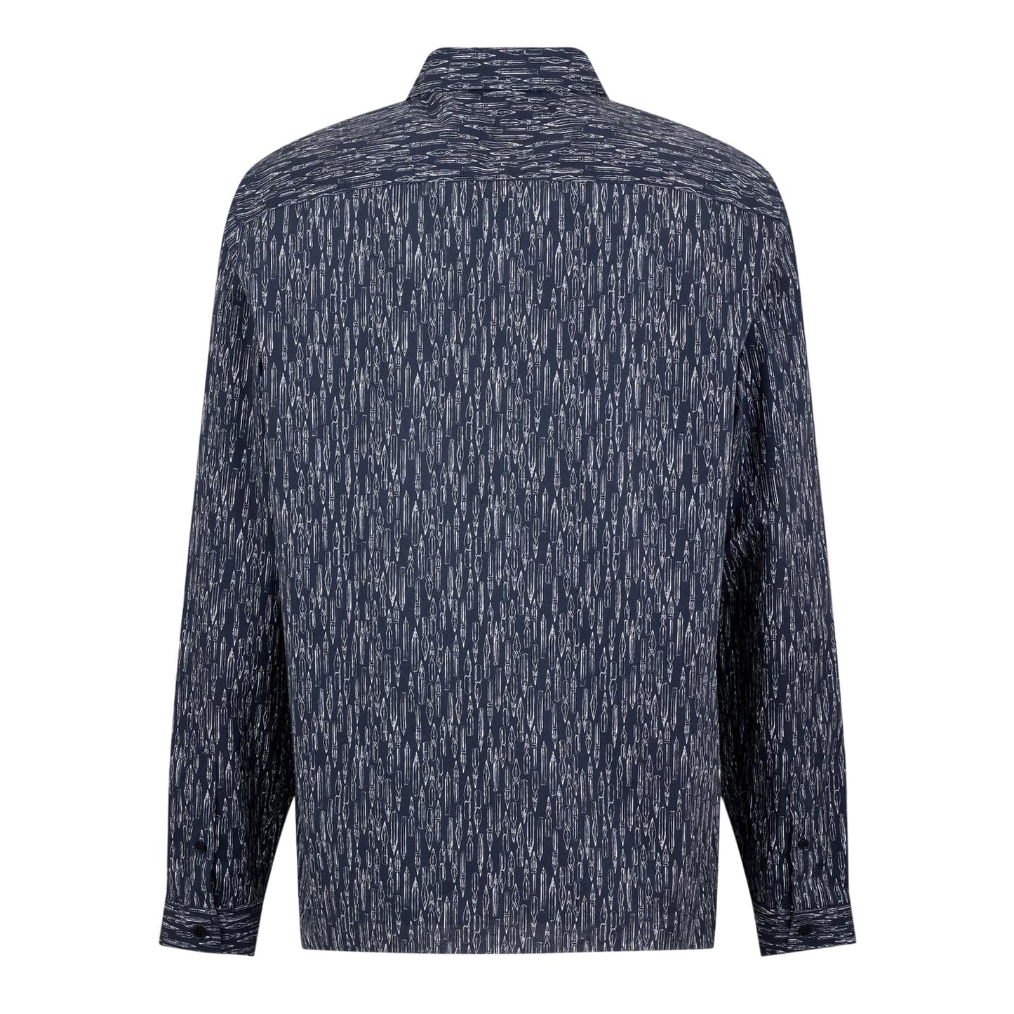 Navy - Back - Ted Baker Mens Abstract Recycled Long-Sleeved Shirt