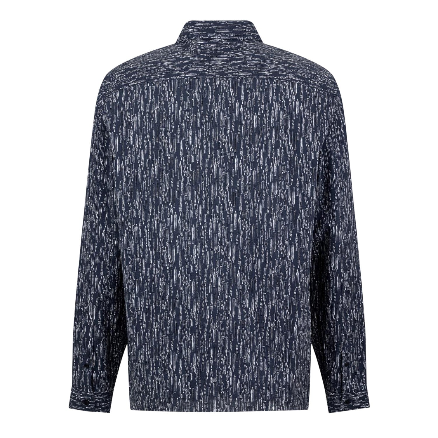 Navy - Back - Ted Baker Mens Abstract Recycled Long-Sleeved Shirt