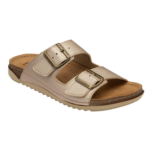 Platino - Front - Lotus Shoes Womens-Ladies Rome Sliders