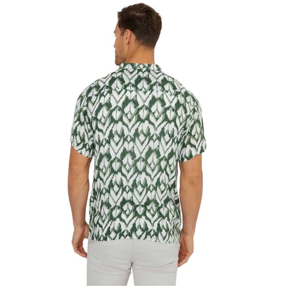 Pine Green - Back - Threadbare Mens Geometric Short-Sleeved Shirt