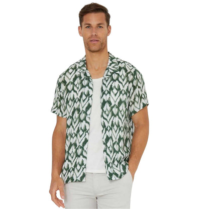 Pine Green - Lifestyle - Threadbare Mens Geometric Short-Sleeved Shirt
