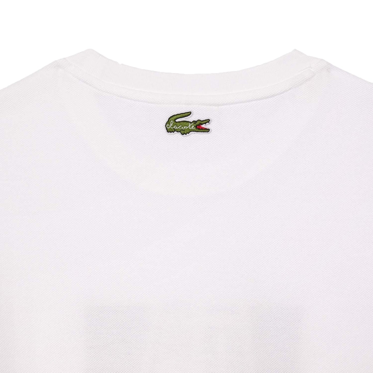 White - Lifestyle - Lacoste Womens-Ladies Printed Pique T-Shirt
