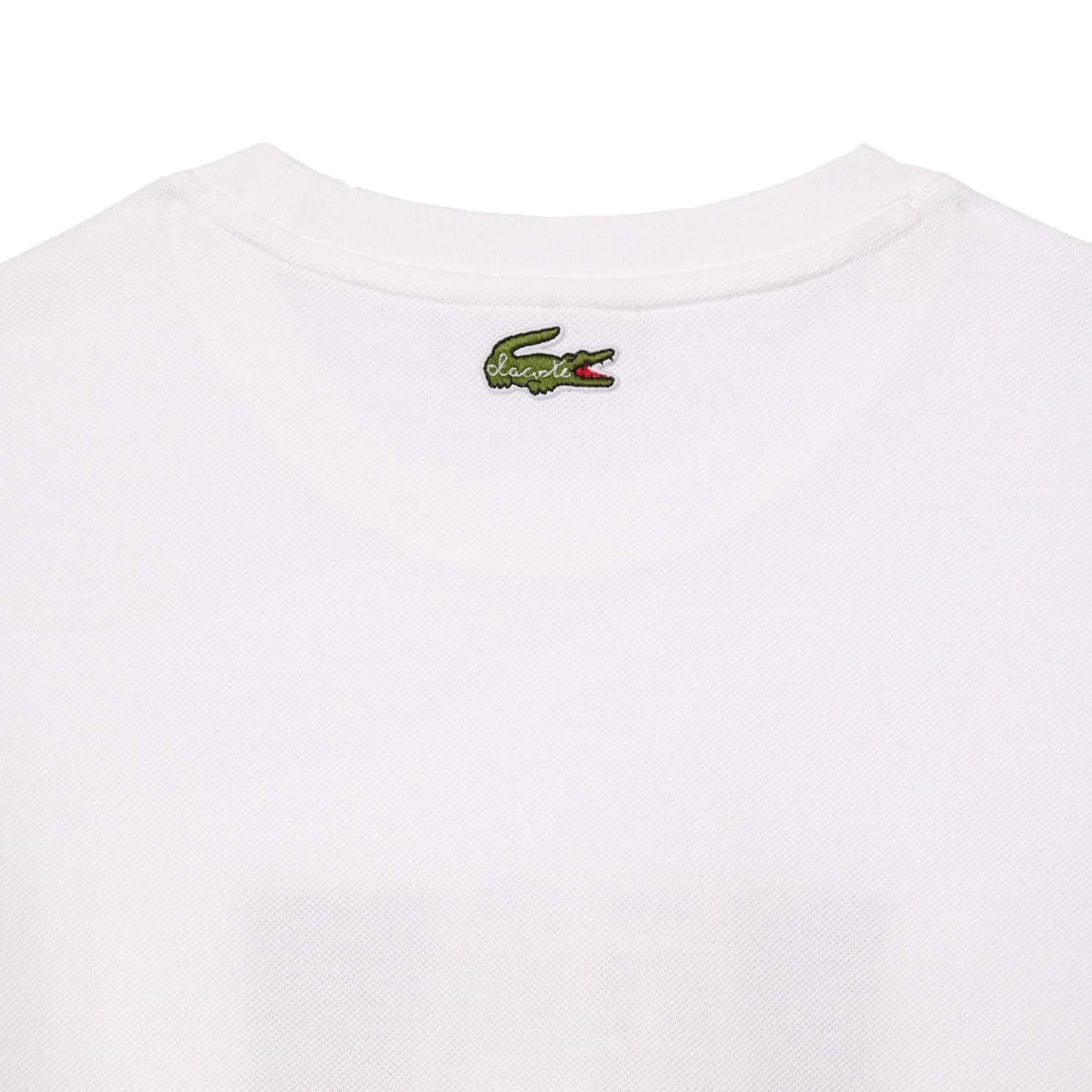 White - Lifestyle - Lacoste Womens-Ladies Printed Pique T-Shirt