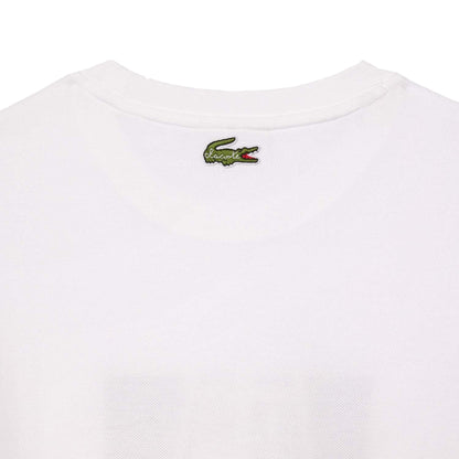 White - Lifestyle - Lacoste Womens-Ladies Printed Pique T-Shirt