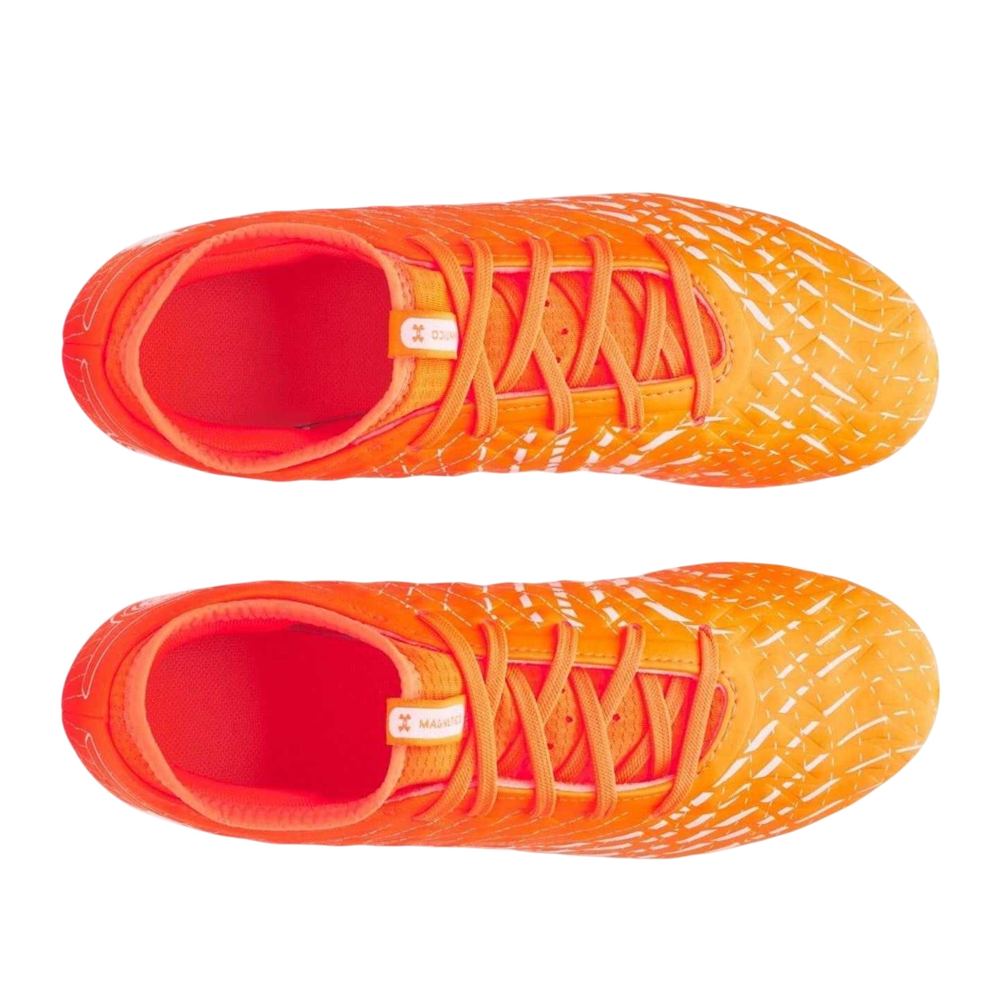 Orange-White - Side - Under Armour Womens-Ladies Synthetic Lace Up Firm Ground Football Boots