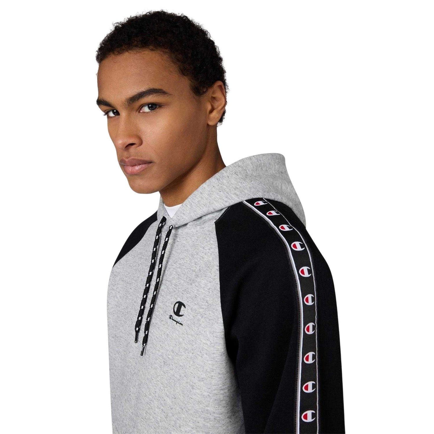 Grey Marl - Side - Champion Mens Pullover Hoodie