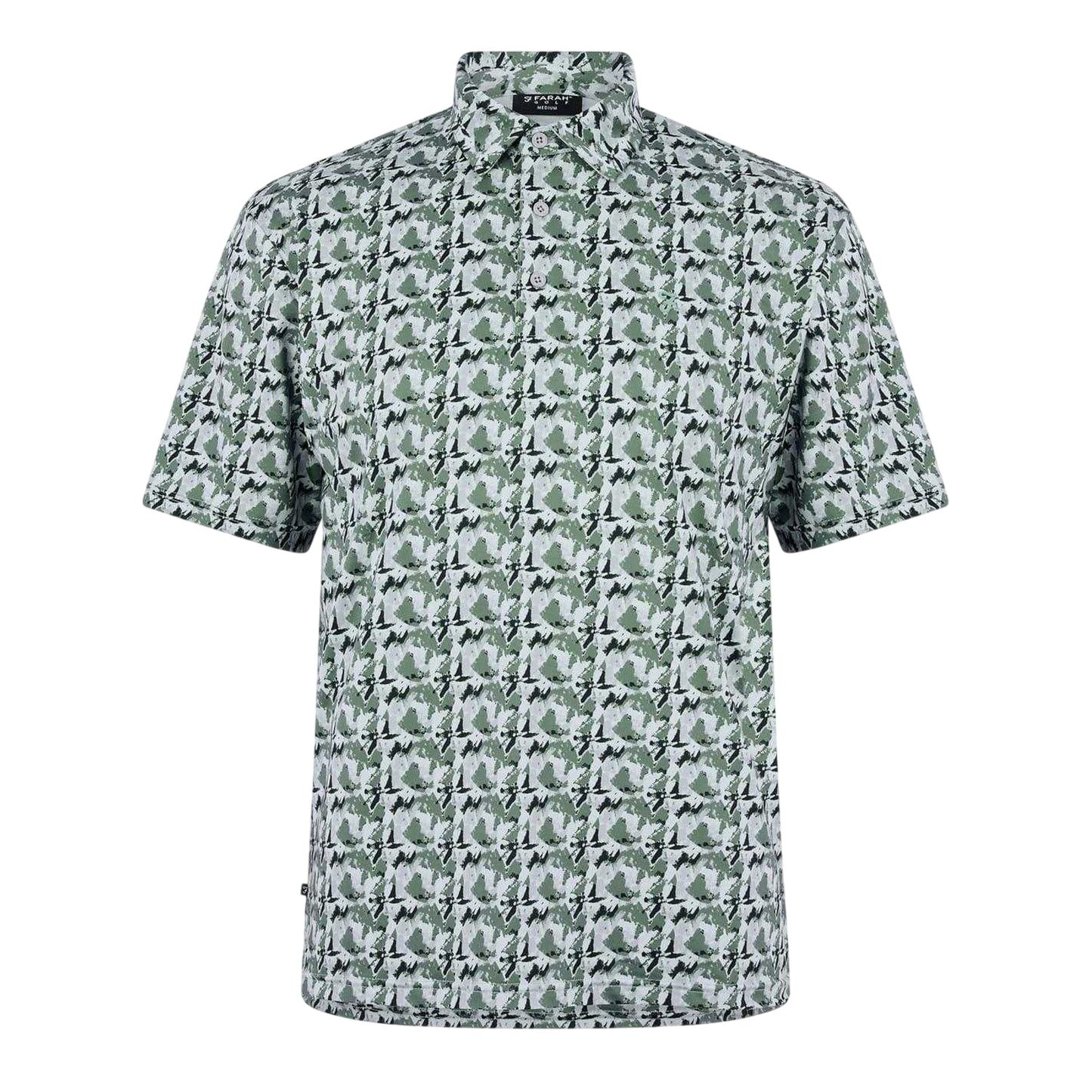 Harbour Mist - Front - Farah Mens Trawick Geometric Polo Shirt