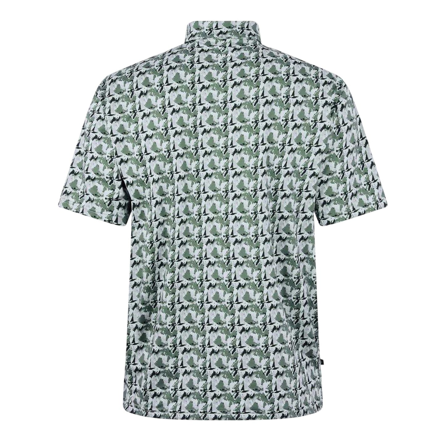 Harbour Mist - Back - Farah Mens Trawick Geometric Polo Shirt
