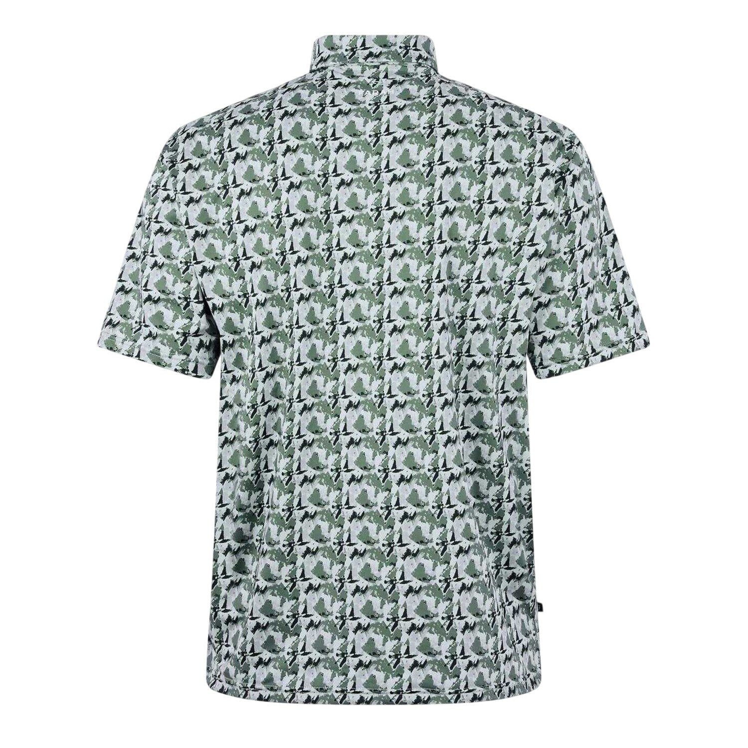Harbour Mist - Back - Farah Mens Trawick Geometric Polo Shirt
