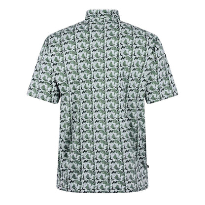 Harbour Mist - Back - Farah Mens Trawick Geometric Polo Shirt