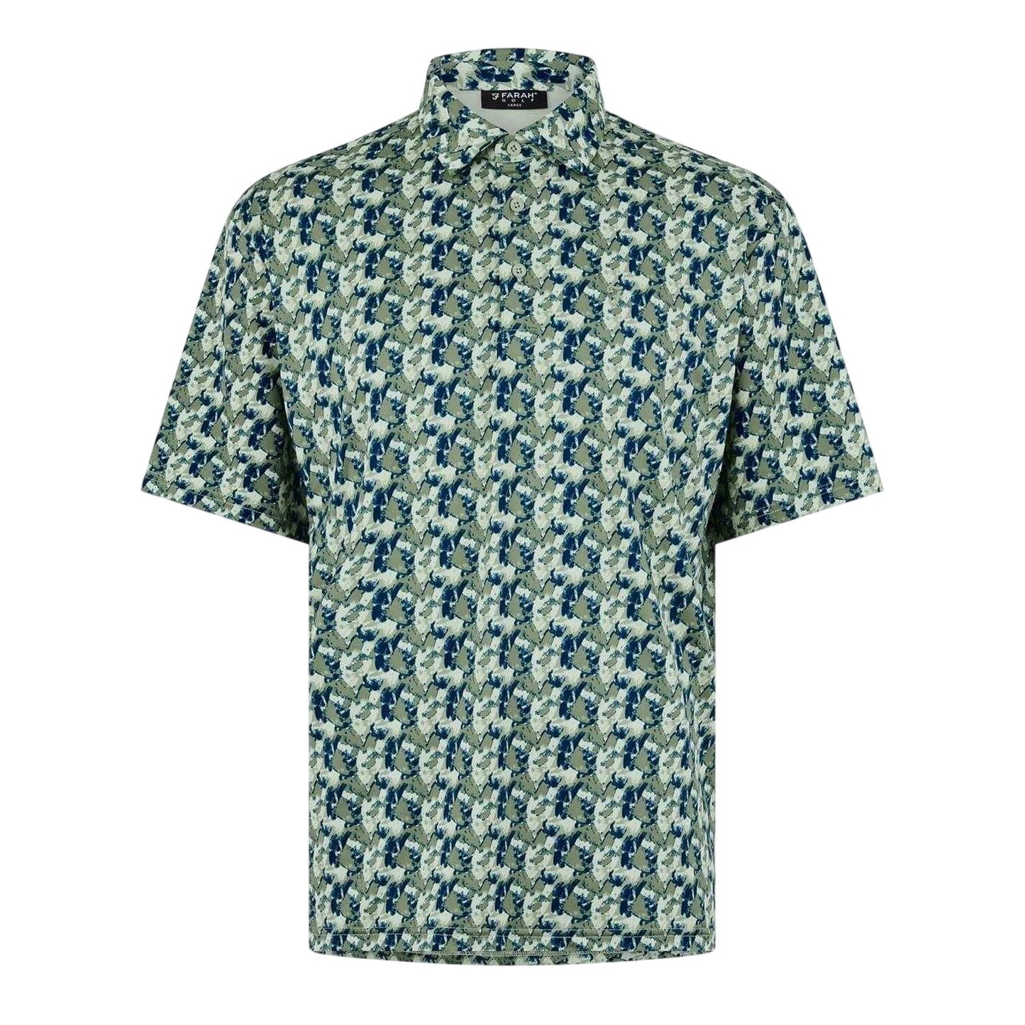 Frosty Green - Front - Farah Mens Trawick Geometric Polo Shirt
