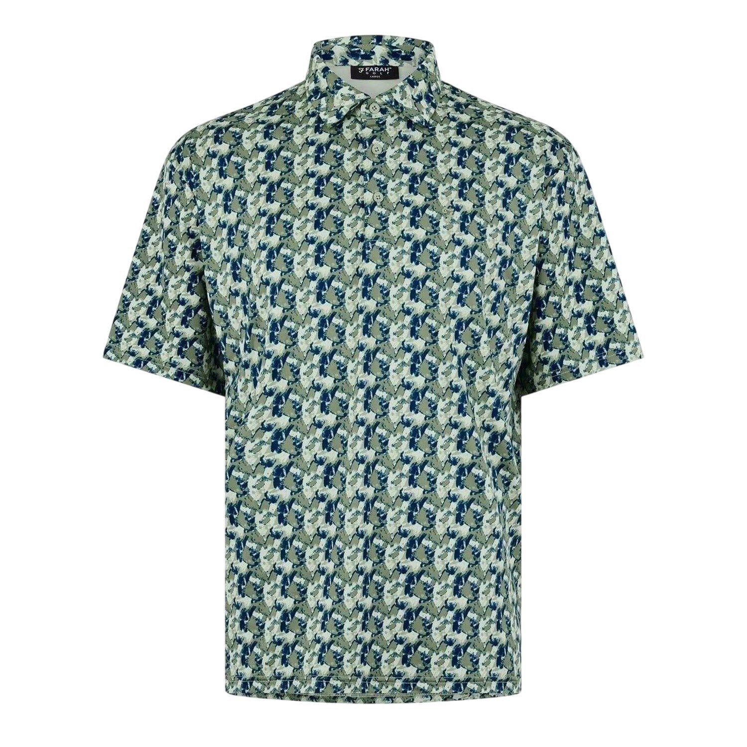 Frosty Green - Front - Farah Mens Trawick Geometric Polo Shirt