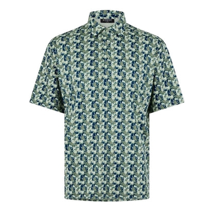 Frosty Green - Front - Farah Mens Trawick Geometric Polo Shirt