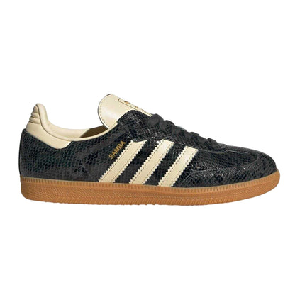 Collegiate Green - Front - Adidas Womens-Ladies Samba OG Cow Print Leather Trainers