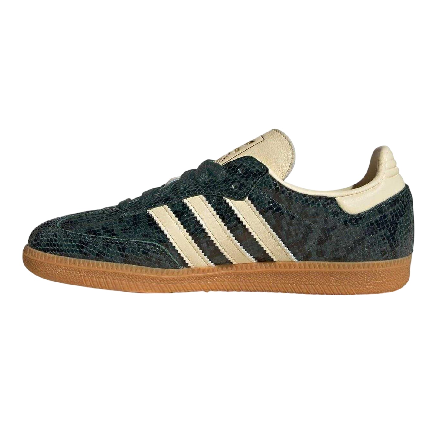 Collegiate Green - Side - Adidas Womens-Ladies Samba OG Cow Print Leather Trainers