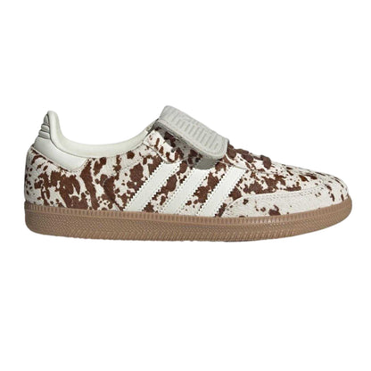 White-Pink - Front - Adidas Womens-Ladies Samba OG Cow Print Leather Trainers