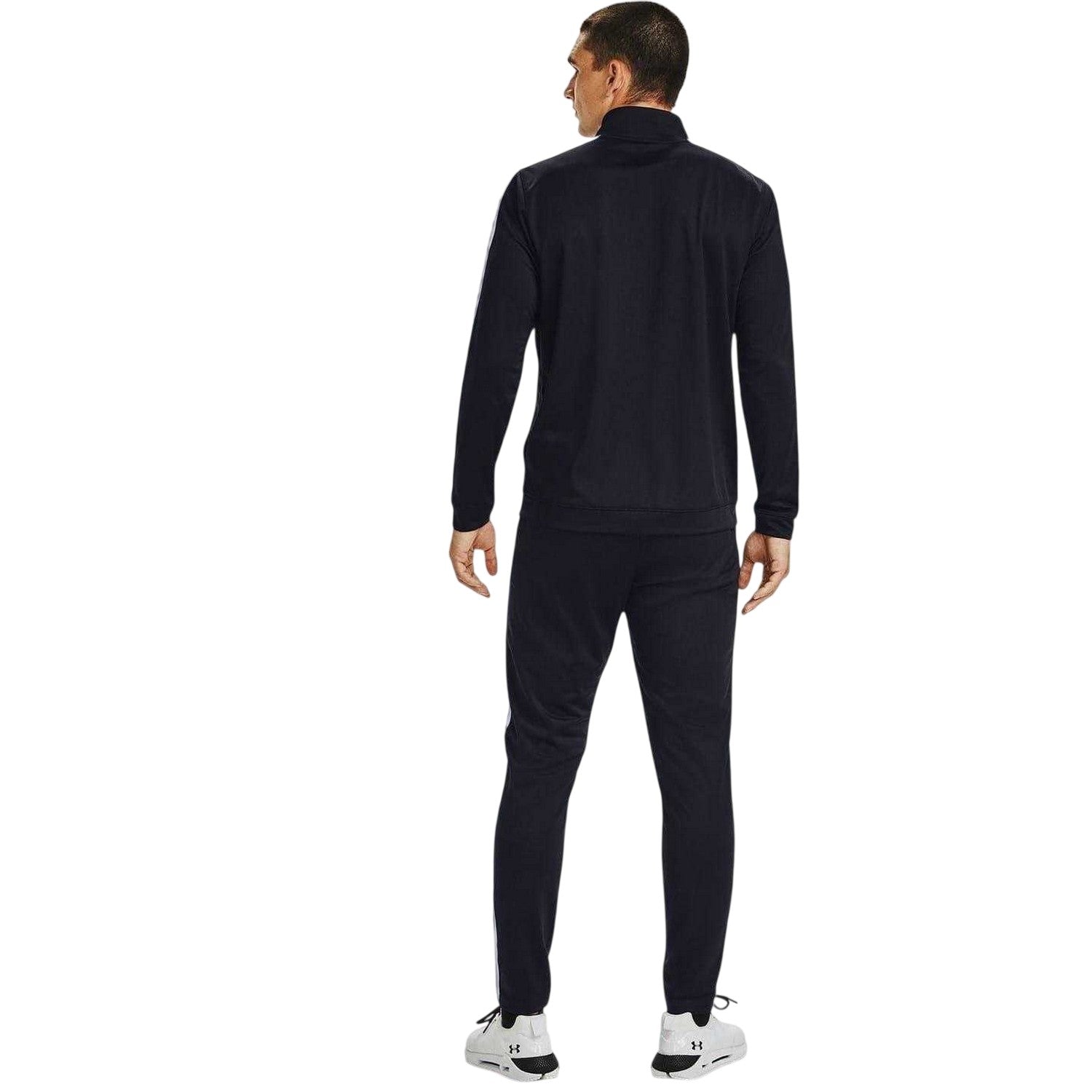 Black-White - Side - Under Armour Mens Rival Knitted Tracksuit Set