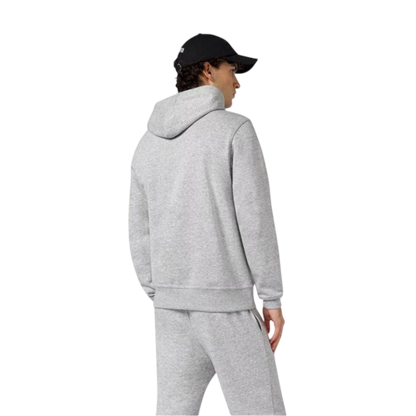 Grey - Back - Champion Mens Fleece Hoodie