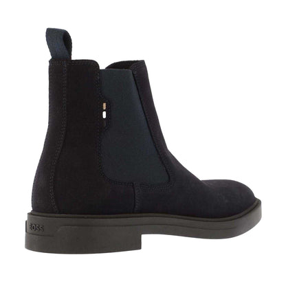 Dark Blue - Back - Boss Mens Calev Suede Chelsea Boots