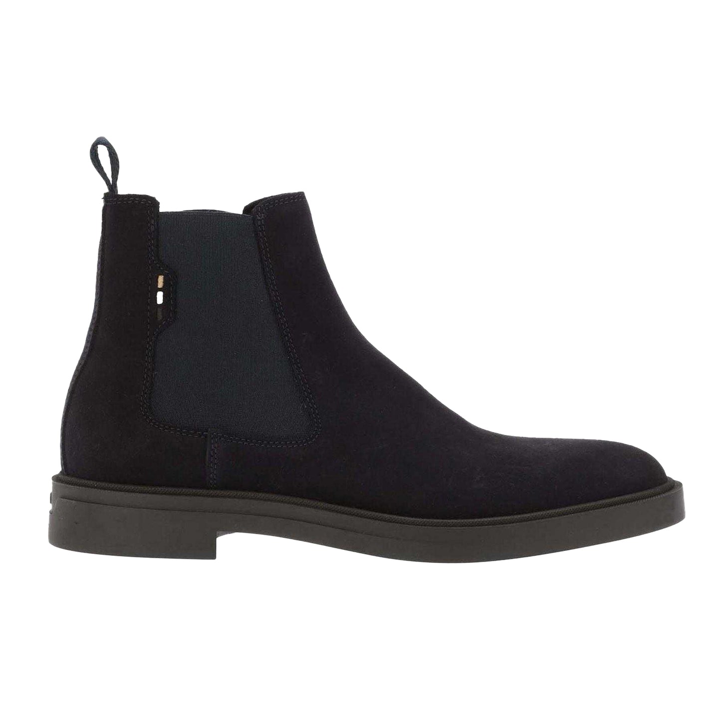 Dark Blue - Side - Boss Mens Calev Suede Chelsea Boots