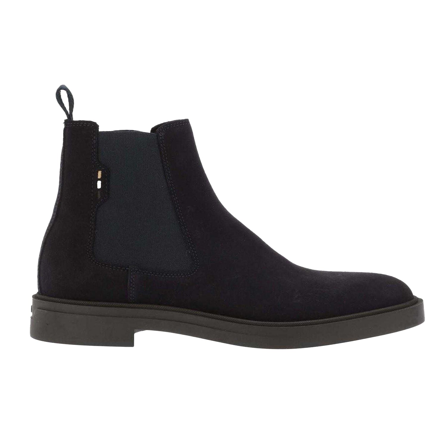 Dark Blue - Side - Boss Mens Calev Suede Chelsea Boots