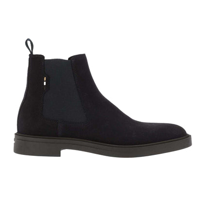 Dark Blue - Side - Boss Mens Calev Suede Chelsea Boots