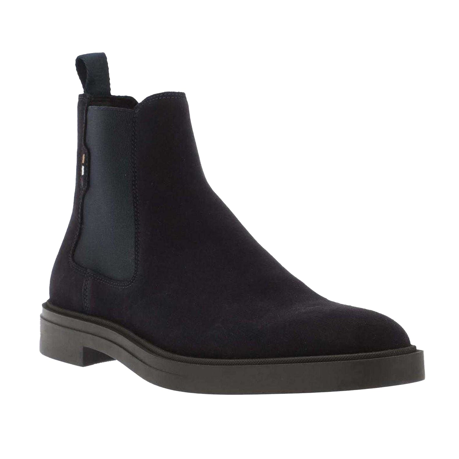 Dark Blue - Front - Boss Mens Calev Suede Chelsea Boots