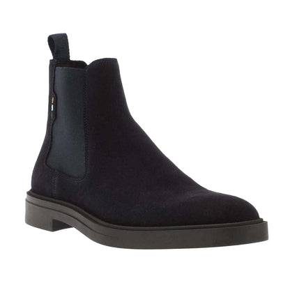 Dark Blue - Front - Boss Mens Calev Suede Chelsea Boots