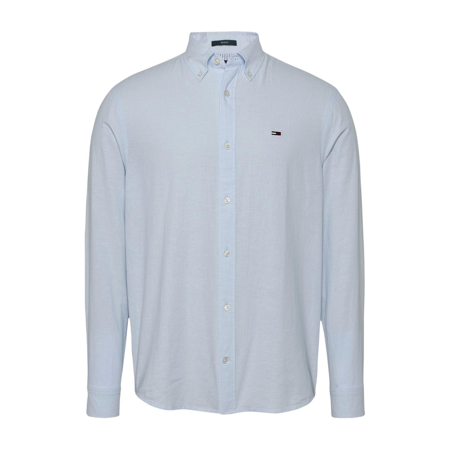 Sweet Blue - Front - Tommy Jeans Mens Collared Regular Shirt