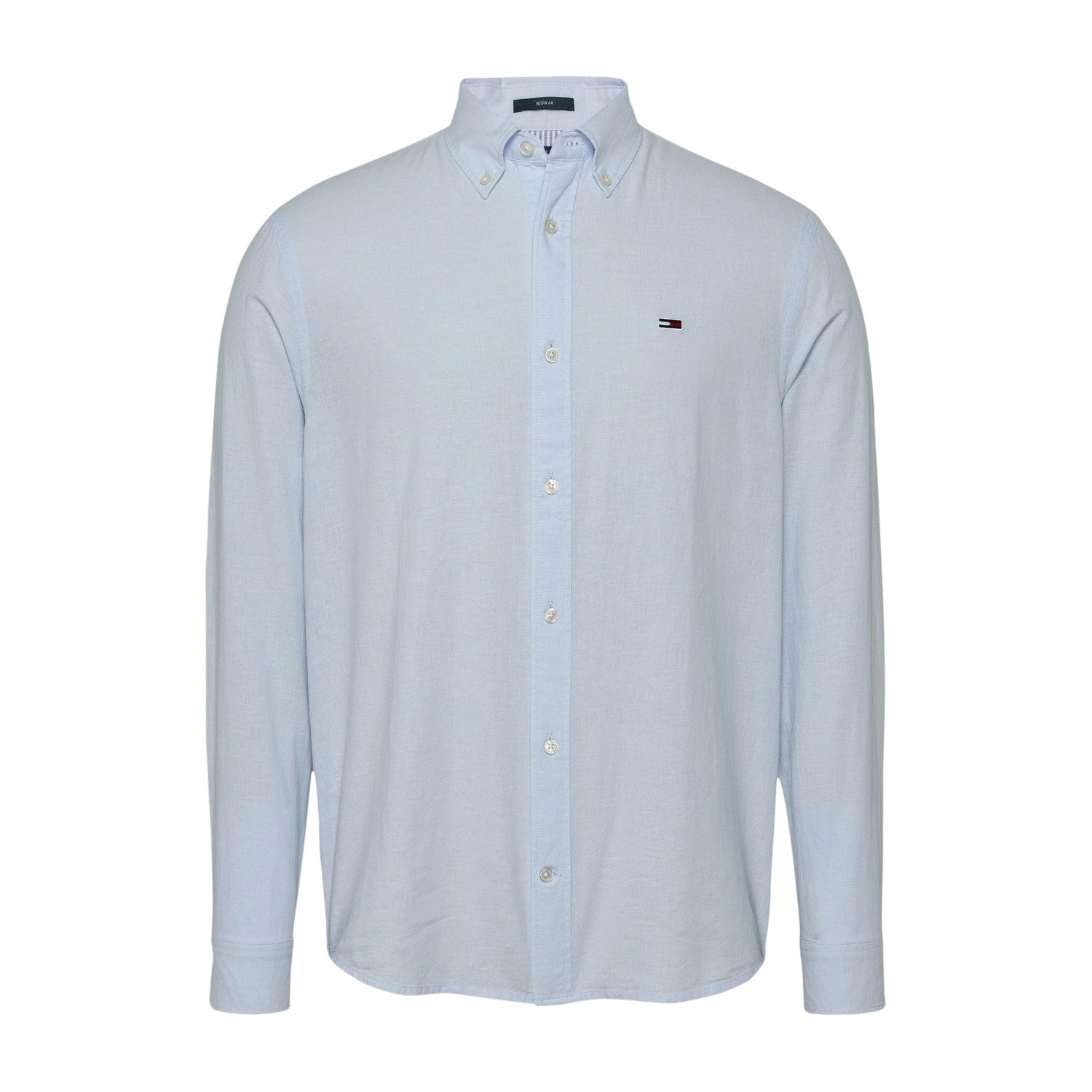 Sweet Blue - Front - Tommy Jeans Mens Collared Regular Shirt