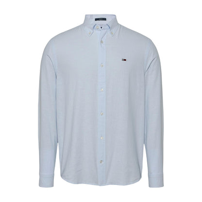 Sweet Blue - Front - Tommy Jeans Mens Collared Regular Shirt