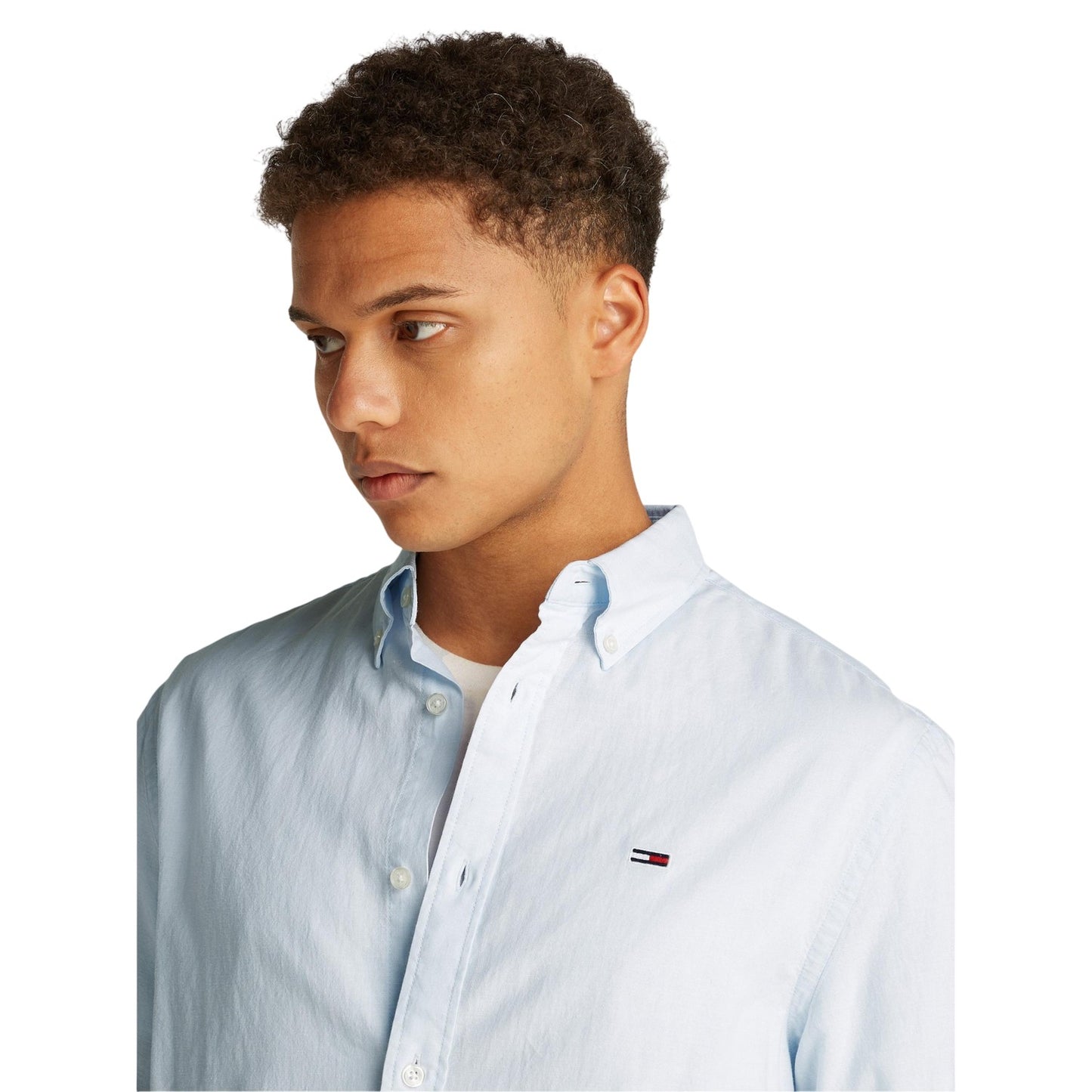 Sweet Blue - Side - Tommy Jeans Mens Collared Regular Shirt