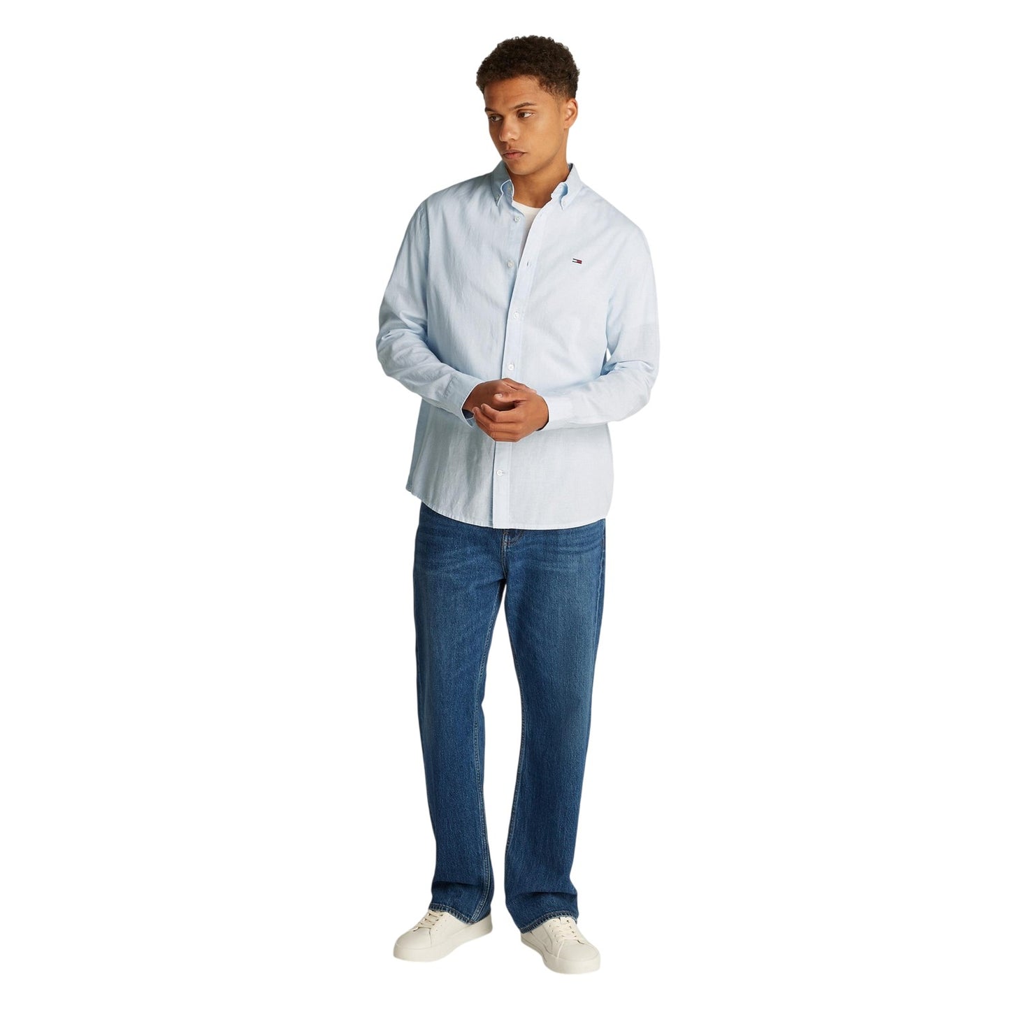 Sweet Blue - Lifestyle - Tommy Jeans Mens Collared Regular Shirt