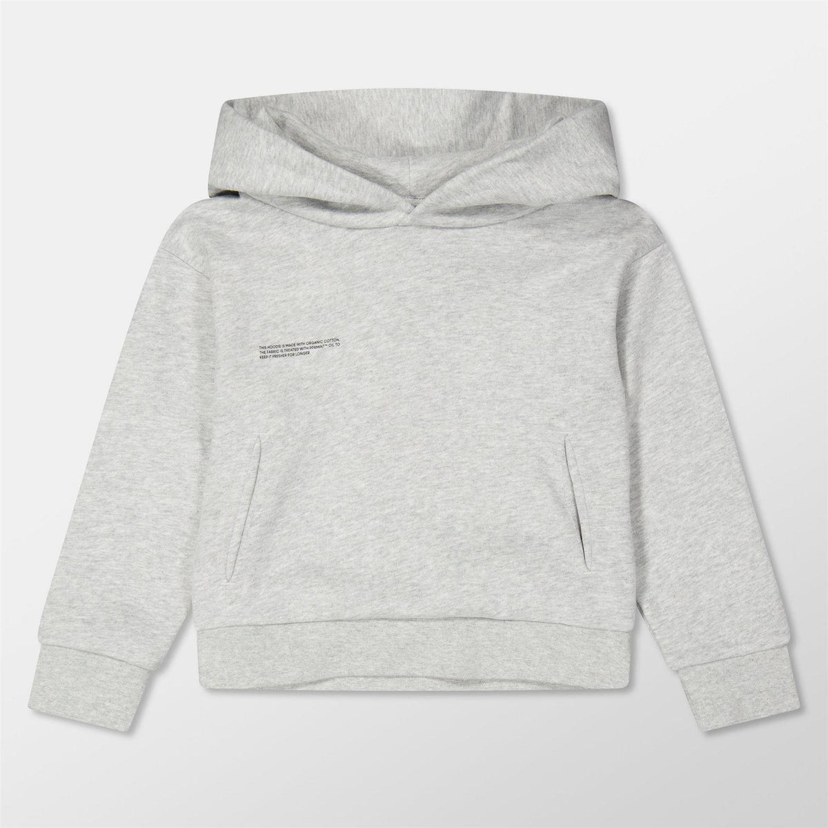 Grey Marl - Front - Pangaia Childrens-Kids 365 Cotton Relaxed Fit Hoodie