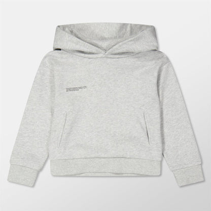 Grey Marl - Front - Pangaia Childrens-Kids 365 Cotton Relaxed Fit Hoodie