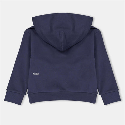 Navy Blue - Back - Pangaia Childrens-Kids 365 Cotton Relaxed Fit Hoodie