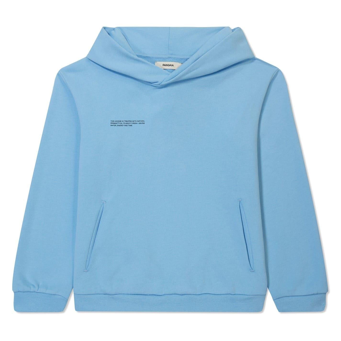 Celestial Blue - Front - Pangaia Childrens-Kids 365 Cotton Relaxed Fit Hoodie