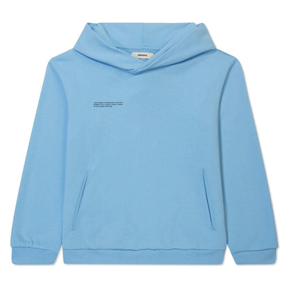 Celestial Blue - Front - Pangaia Childrens-Kids 365 Cotton Relaxed Fit Hoodie