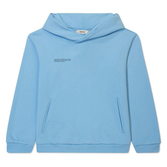 Celestial Blue - Front - Pangaia Childrens-Kids 365 Cotton Relaxed Fit Hoodie