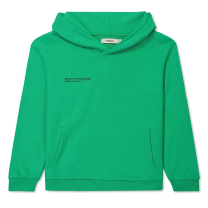 Jade Green - Front - Pangaia Childrens-Kids 365 Cotton Relaxed Fit Hoodie