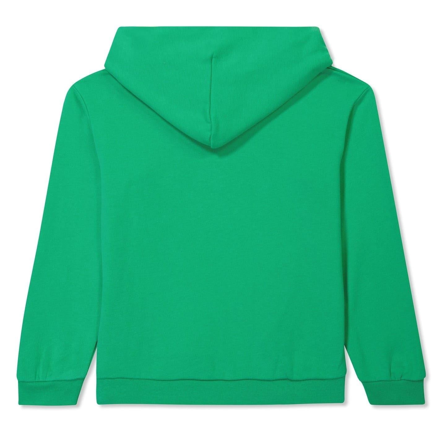 Jade Green - Back - Pangaia Childrens-Kids 365 Cotton Relaxed Fit Hoodie