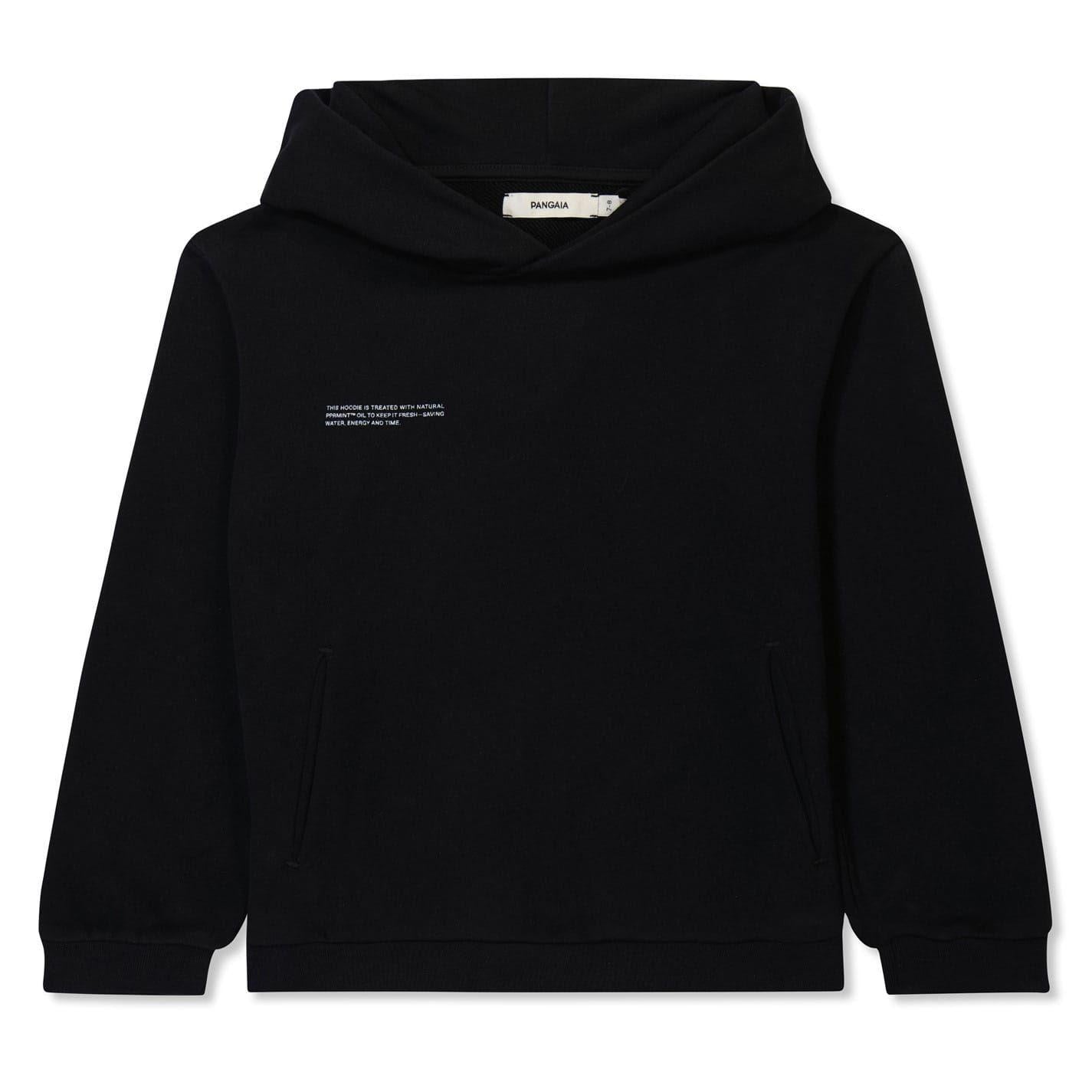 Black - Front - Pangaia Childrens-Kids 365 Cotton Relaxed Fit Hoodie