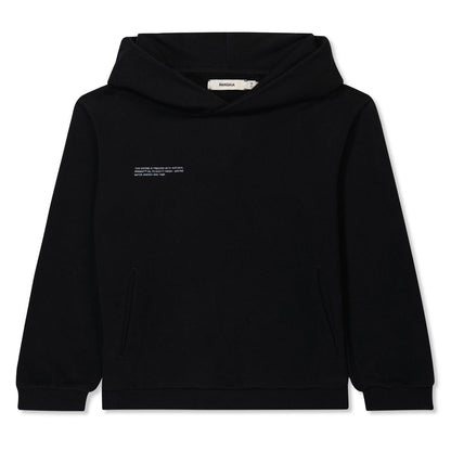 Black - Front - Pangaia Childrens-Kids 365 Cotton Relaxed Fit Hoodie