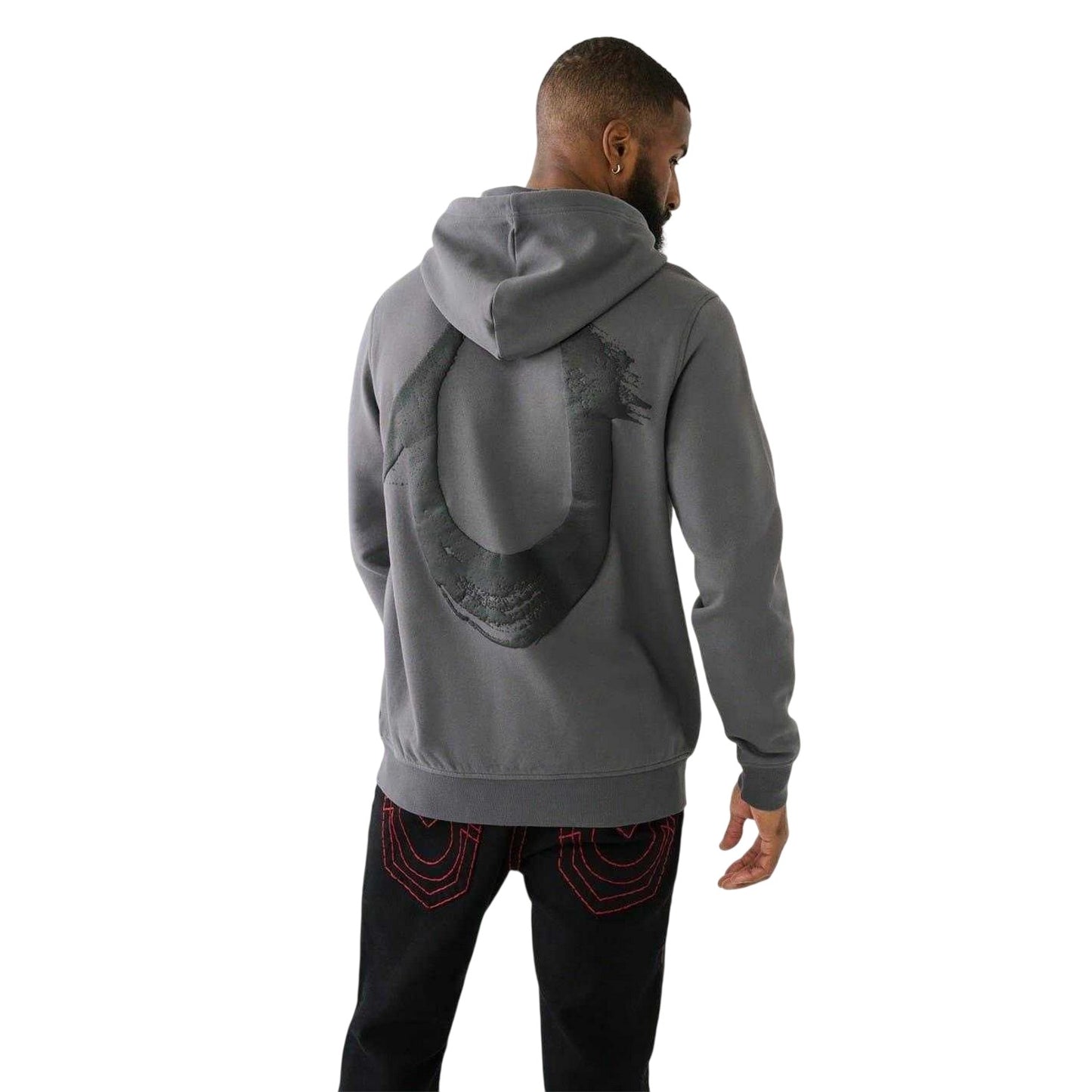 Iron Gate - Back - True Religion Mens Cotton Blend Drawstring Hoodie