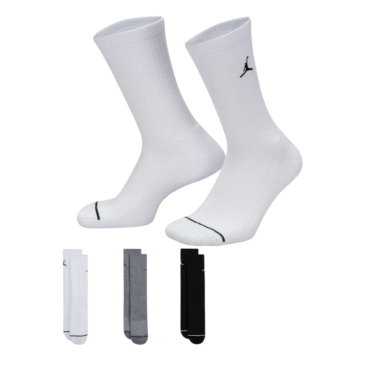 Multicoloured - Front - Nike Unisex Adult Everyday Crew Socks (Pack of 3)