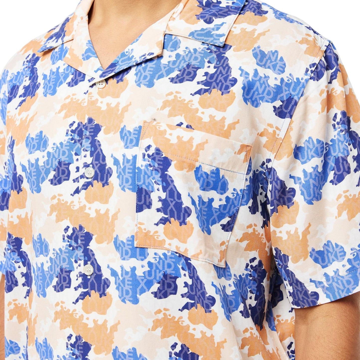 Orange Apricot - Side - Luke Mens Mamba Lettering Short-Sleeved Shirt