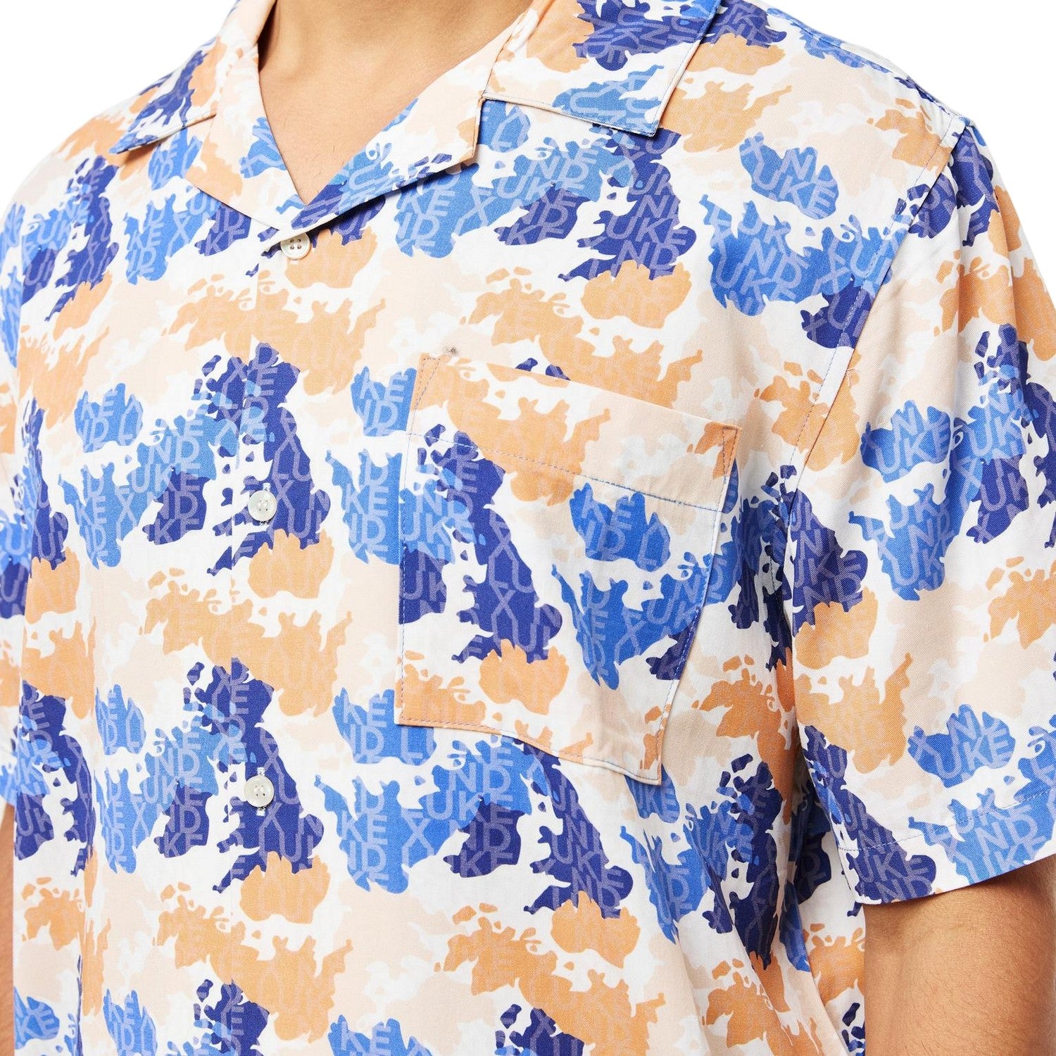 Orange Apricot - Side - Luke Mens Mamba Lettering Short-Sleeved Shirt