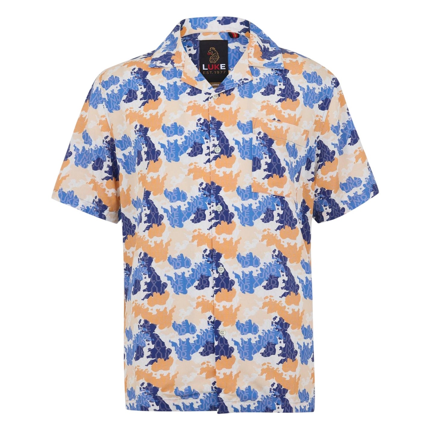 Orange Apricot - Front - Luke Mens Mamba Lettering Short-Sleeved Shirt