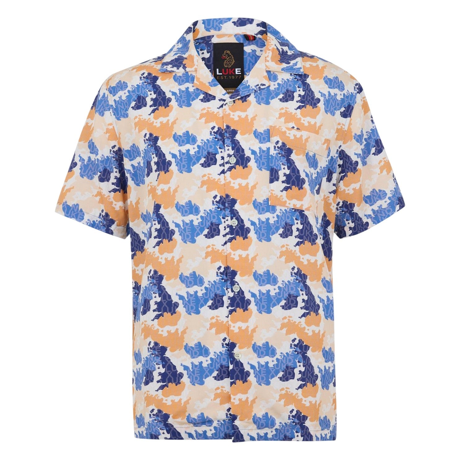 Orange Apricot - Front - Luke Mens Mamba Lettering Short-Sleeved Shirt